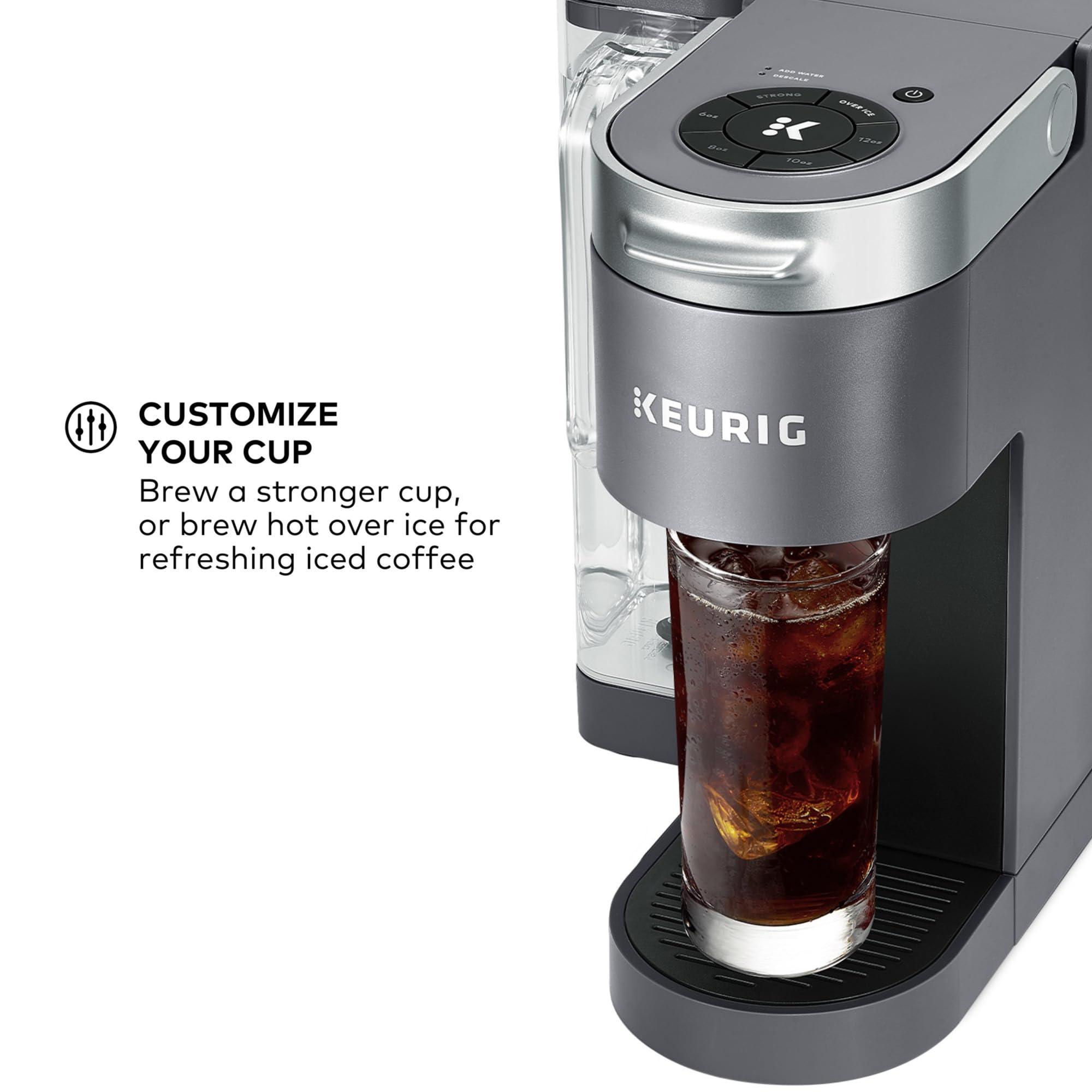 Keurig Keurig K-Supreme Single Serve K-Cup Pod Coffee Maker, MultiStream Technology, 4 Brew Sizes, 66oz Dual-Position Removable Reservoir, Gray