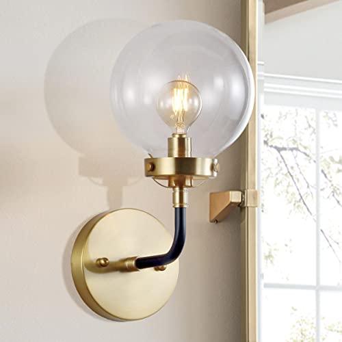 JONATHAN Y JONATHAN Y JYL9009A Caleb 1-Light 6\" Brass Wall Sconce Contemporary Reversible for Bedroom Livingroom Bathroom Hallway, Brass Gold/Black