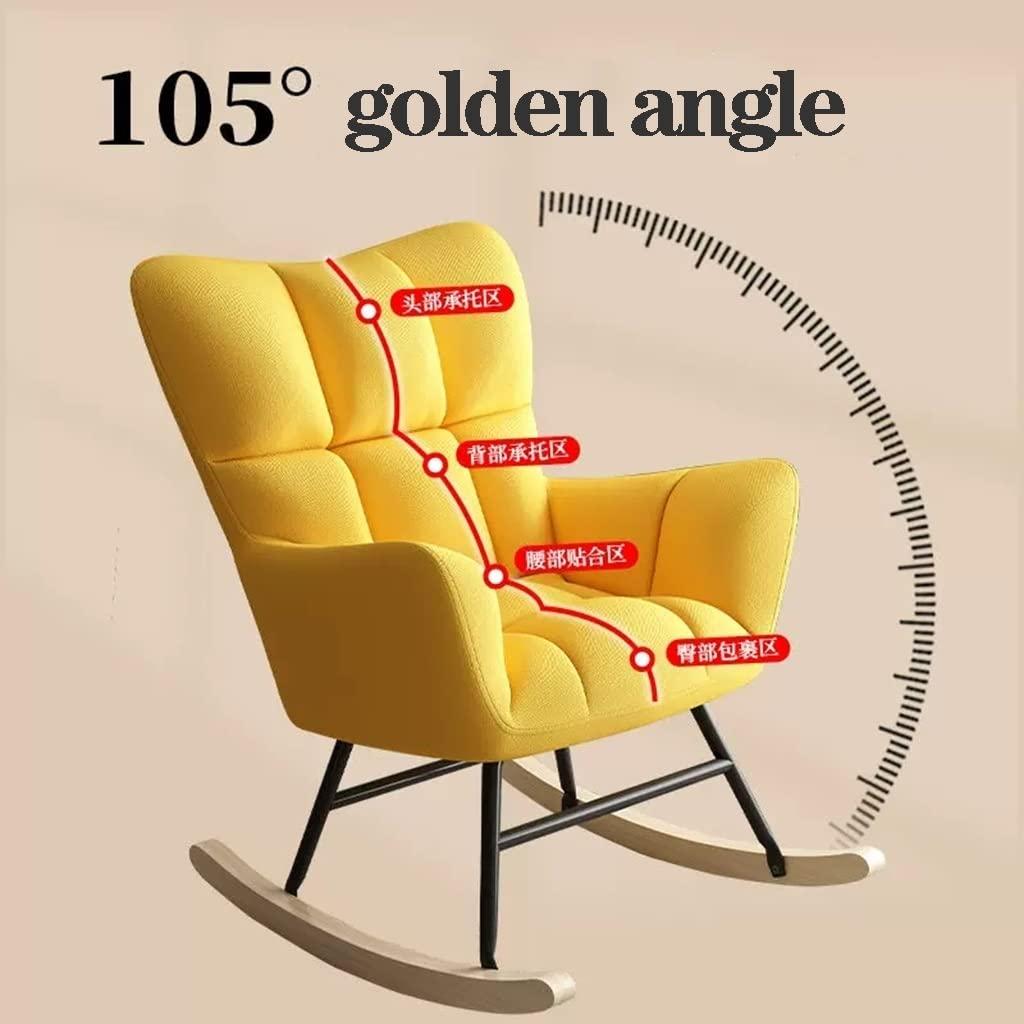 MEHWSUR Rocking Chair for Nursery with Ottomans,Velvet Rocker Relaxing Recliner Chair,Comfy Rocking Armchair with High Backrest for Adults Living Room Bedroom (Color : Pink)