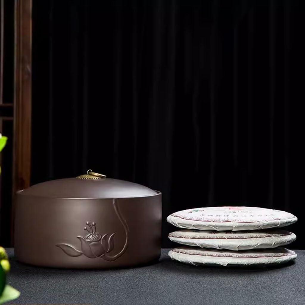 EERINESS Tea Bag Organizer Tea Storage Container Tea Canister Ceramic Household Large Antique Snack Canister Tea Storage Tank Tea Bucket Awakening Tea Canister Tea Box Tea Organizer