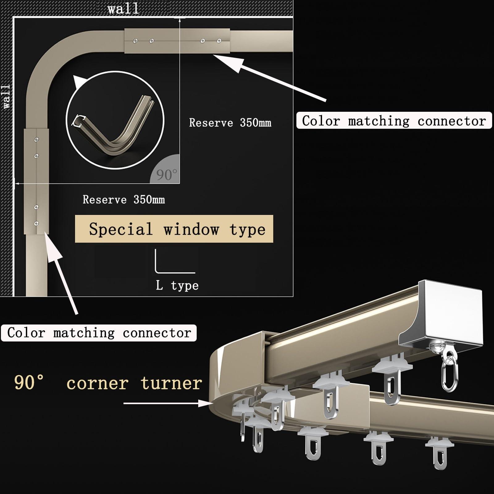ROFBIHG Ceiling Track, Aluminium Ceiling Mount Curtain Track System, Curtain Track, Ceiling Track for Curtains, Mount To Ceiling Or Wall, Suitable for Living Room, Shower Room (Color : B, Size : 5m/16.4ft)