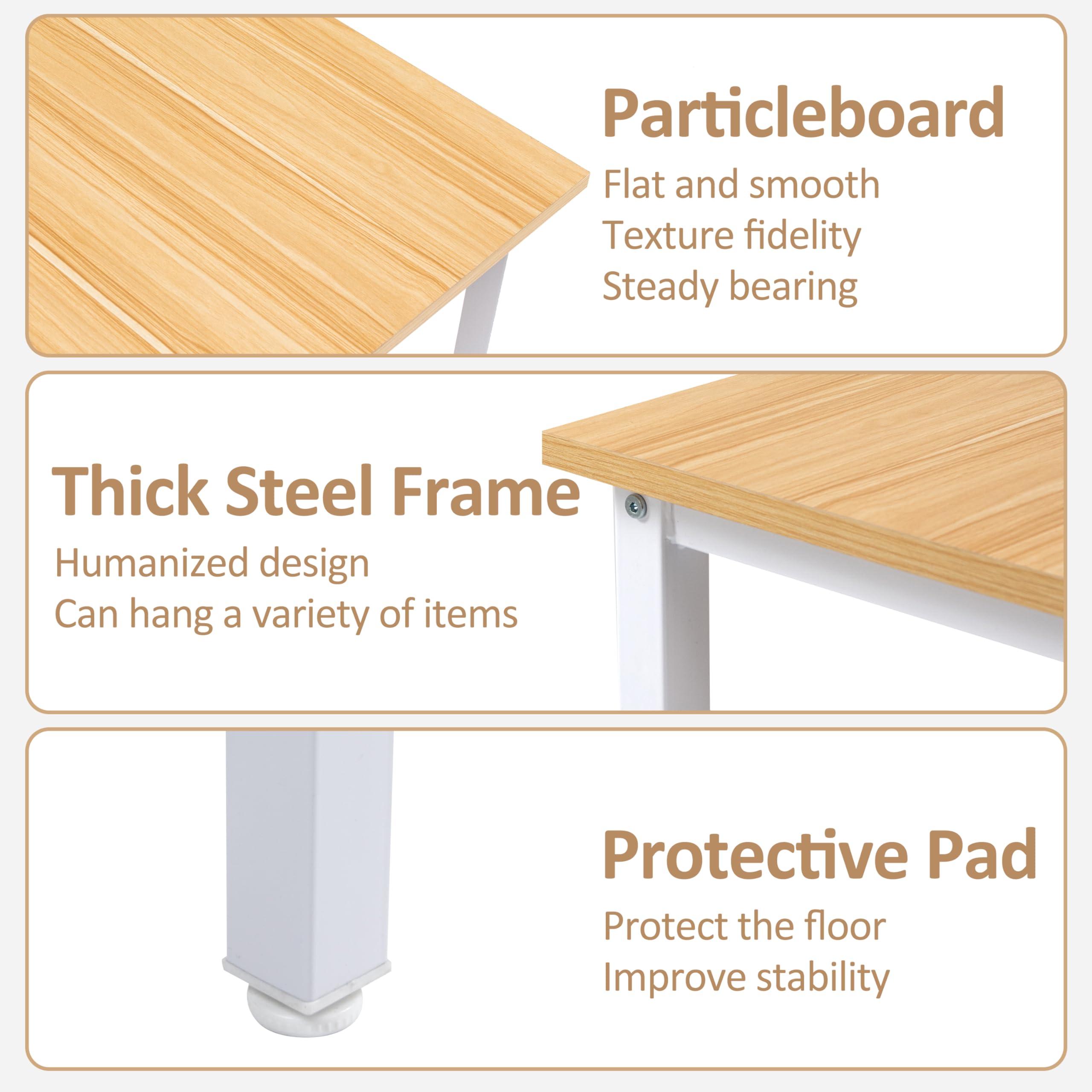 Finnhomy Finnhomy Bar Table Set, 23.6\" Pub Table High Top Table, Square Bar Height Table, Bar Table with Stools, Kitchen Table Set for 2, Industrial Breakfast for Kitchen, Living Room, Oak Beige and White