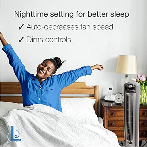 Lasko Lasko Oscillating Tower Fan, Quiet Fans with Remote, for Bedroom, Living Room, Office, Tower Fan with Remote, 3-Speed Timer, 42, Silver T42951