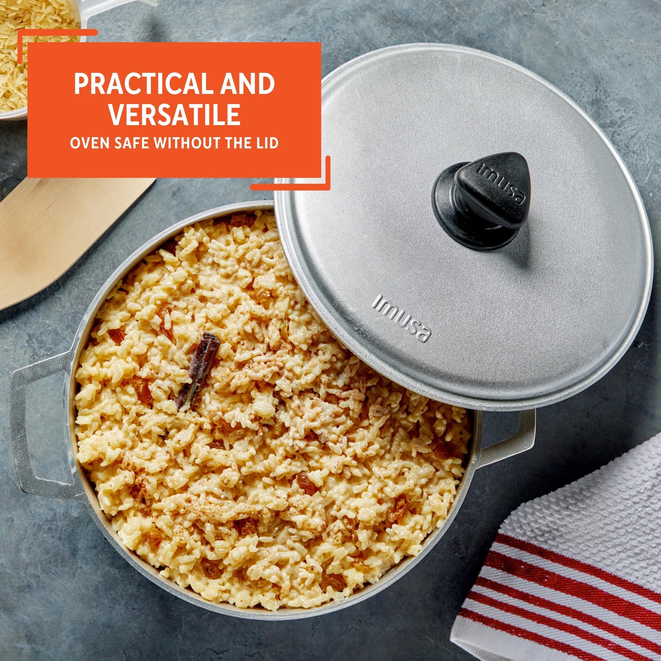 Imusa IMUSA USA Traditional Aluminum Colombian Natural Caldero Cookware, 3.7 Quart, Silver