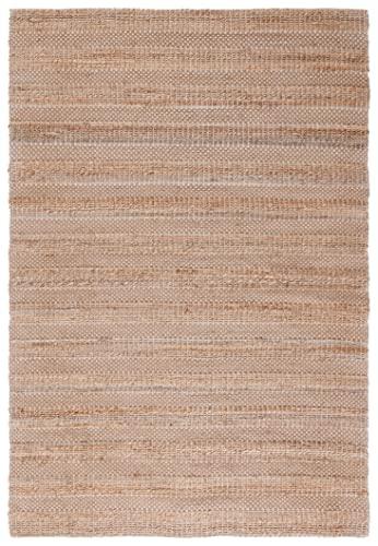 Safavieh SAFAVIEH Natural Fiber Collection Area Rug - 8' x 10', Ivory & Natural, Handmade Boho Farmhouse Rustic Jute & Cotton Jute, Ideal for High Traffic Areas in Living Room, Bedroom (NFB654A)