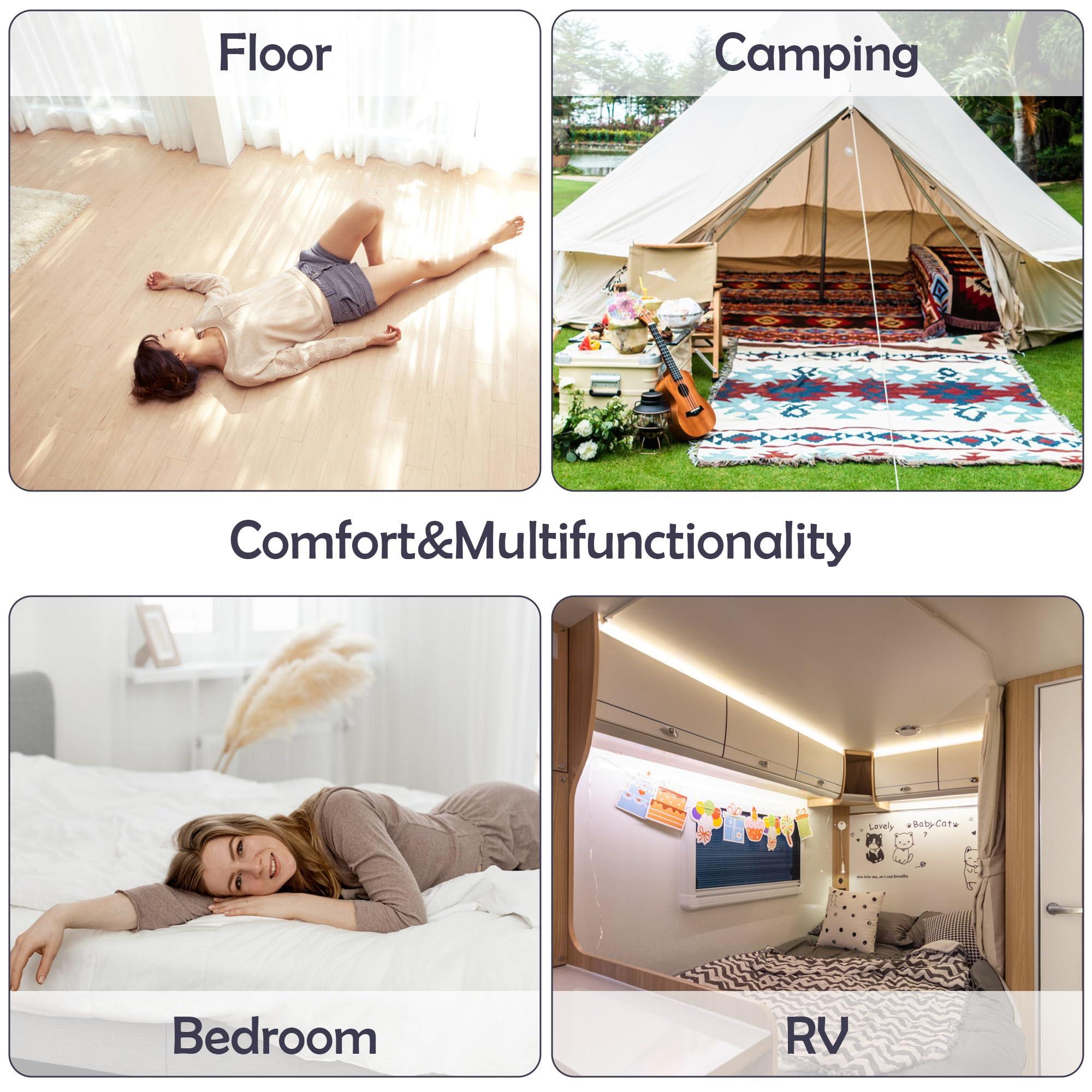 YIQIEDEY YIQIEDEY Folding Mattress,3 inch Tri Fold Memory Foam Mattress Topper,Portable Foldable Mattress Topper with Washable Cover,Non-Slip Bottom for Camping,Guest,Queen,78\"x58\"x3\"