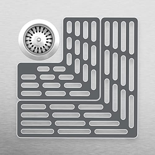 Joseph Joseph Joseph Joseph SinkSaver Adjustable Sink Protector Mat, Non-Slip, Gray