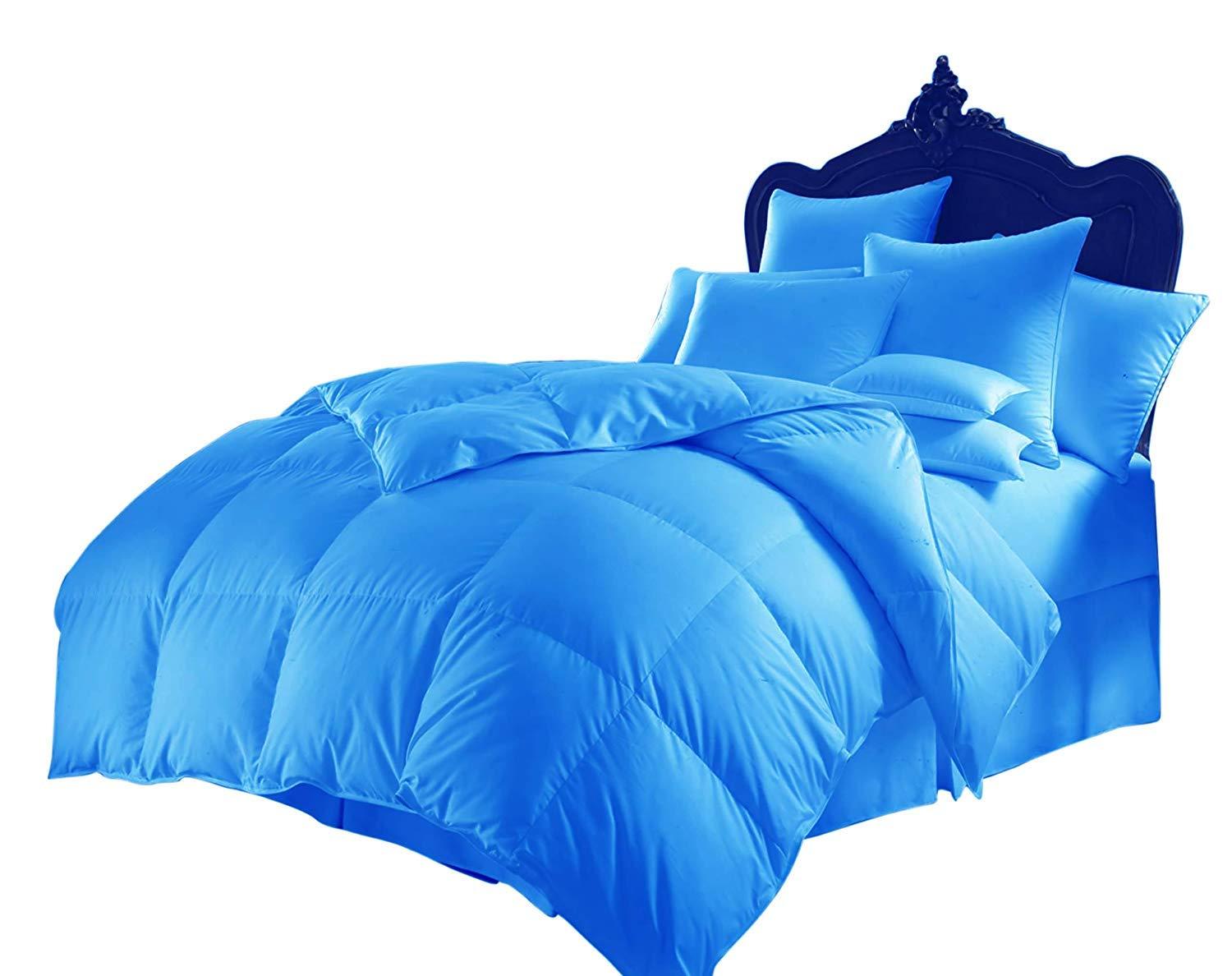 Bedding Kraft All Season Luxurious 800 Series,Luxury Goose Down Alternative Comforter, Full Size - Quilt 3 Pc Comforter -100% Egyptian Cotton Comforter Set, Hotel Quality 500 GSM,Turquise Blue, (90\"x90\")