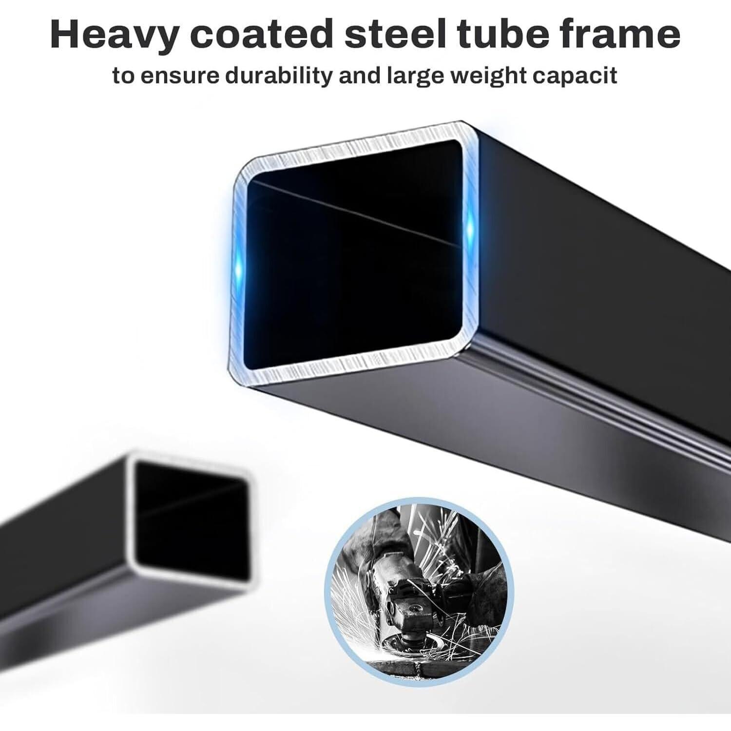 Thaweesuk Shop Thaweesuk Shop New Modern White 79 Inches U Shaped Gaming Computer Desk 2 Fabric Drawers LED Lights Monitor Stand Shelf Shelves Storage File Drawer Power Outlet Light Outlets Table Home Office Wood