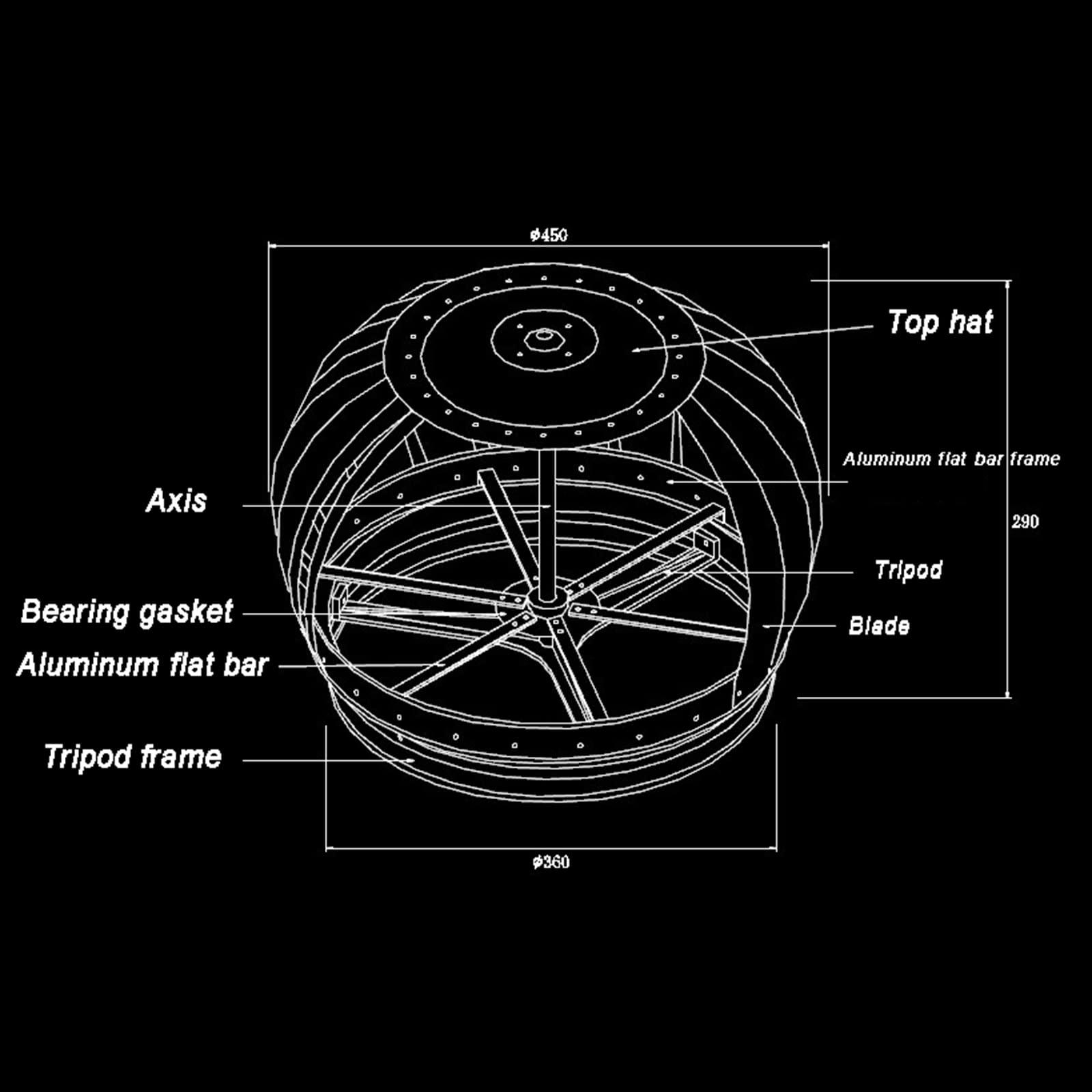 FEIYIQINGSHE FEIYIQINGSHE Rotating Chimney Cowl,Ventilation Chimney Cowl,Waterproof Turbine Ventilator Cover,Stainless Steel Cowl Guard Spinner Anti Downdraught Top All Purpose Chimney Cowl(100-500Mm),110mm