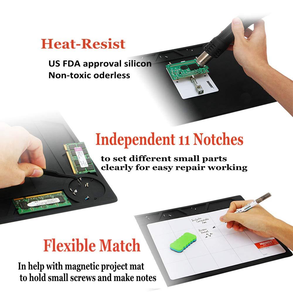HLYD Soldering Mat, 13.4inch x 9.5inch Work Mat, Heat Resistant Mat for Phone Repair, Heat Gun, Workbench, Table, Disassembly, Electronics, Circuit Board Soldering Kit etc