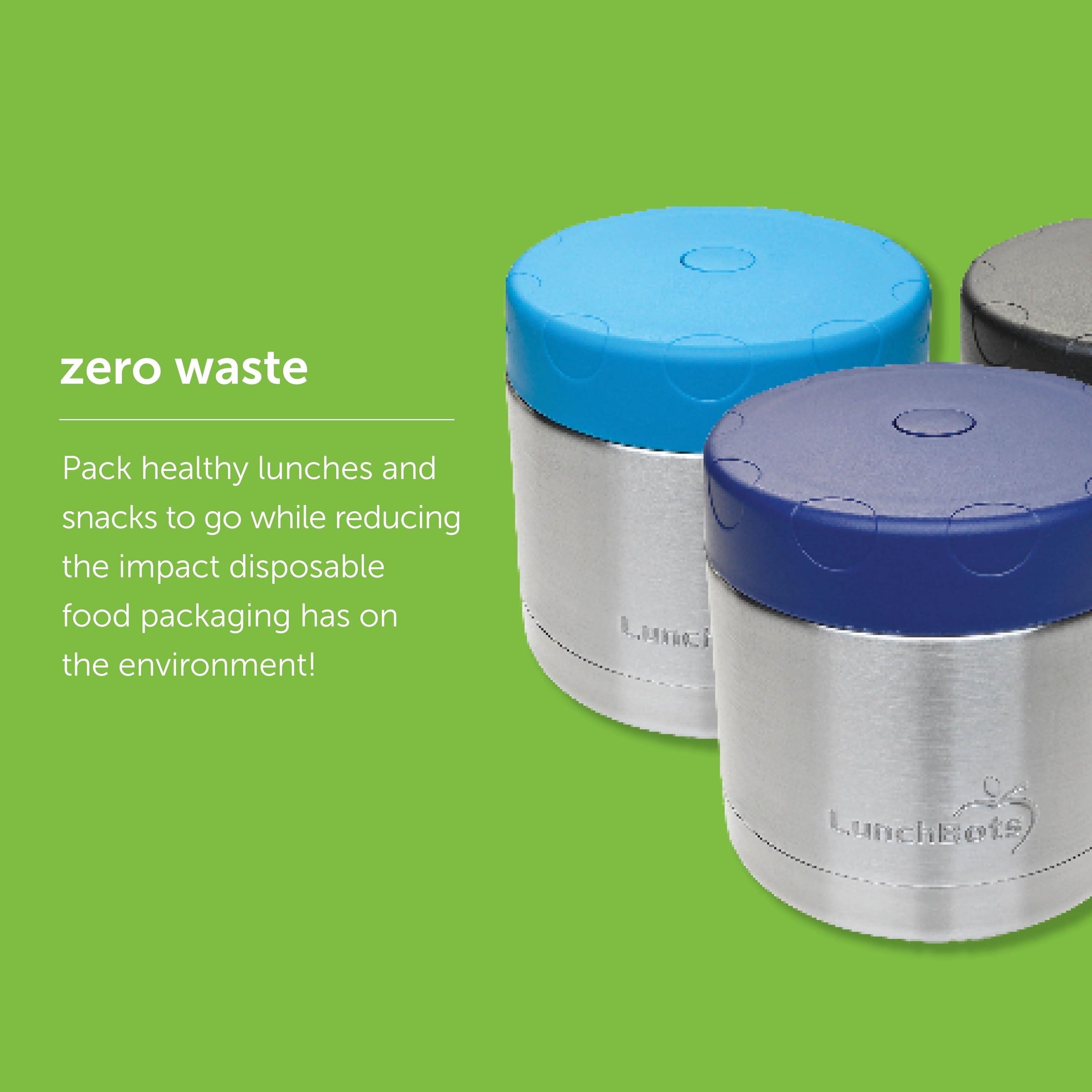 LunchBots LunchBots 16oz Thermos Stainless Steel Wide Mouth - Insulated Thermos With Vented Lid - Keeps Food Hot or Cold for Hours - Leak-Proof Portable Thermal Food Jar is Ideal for Soup - 16 ounce - Black