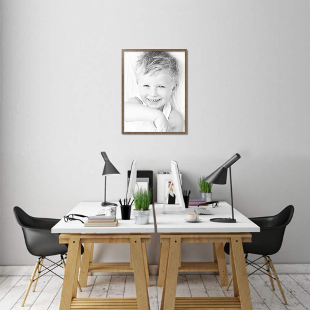 ArtToFrames ArtToFrames 26x34 Inch Brown Picture Frame, This 1.11\" Custom Wood Poster Frame is Walnut With Black Stripes, for Your Art or Photos, 2WOMD6596-26x34