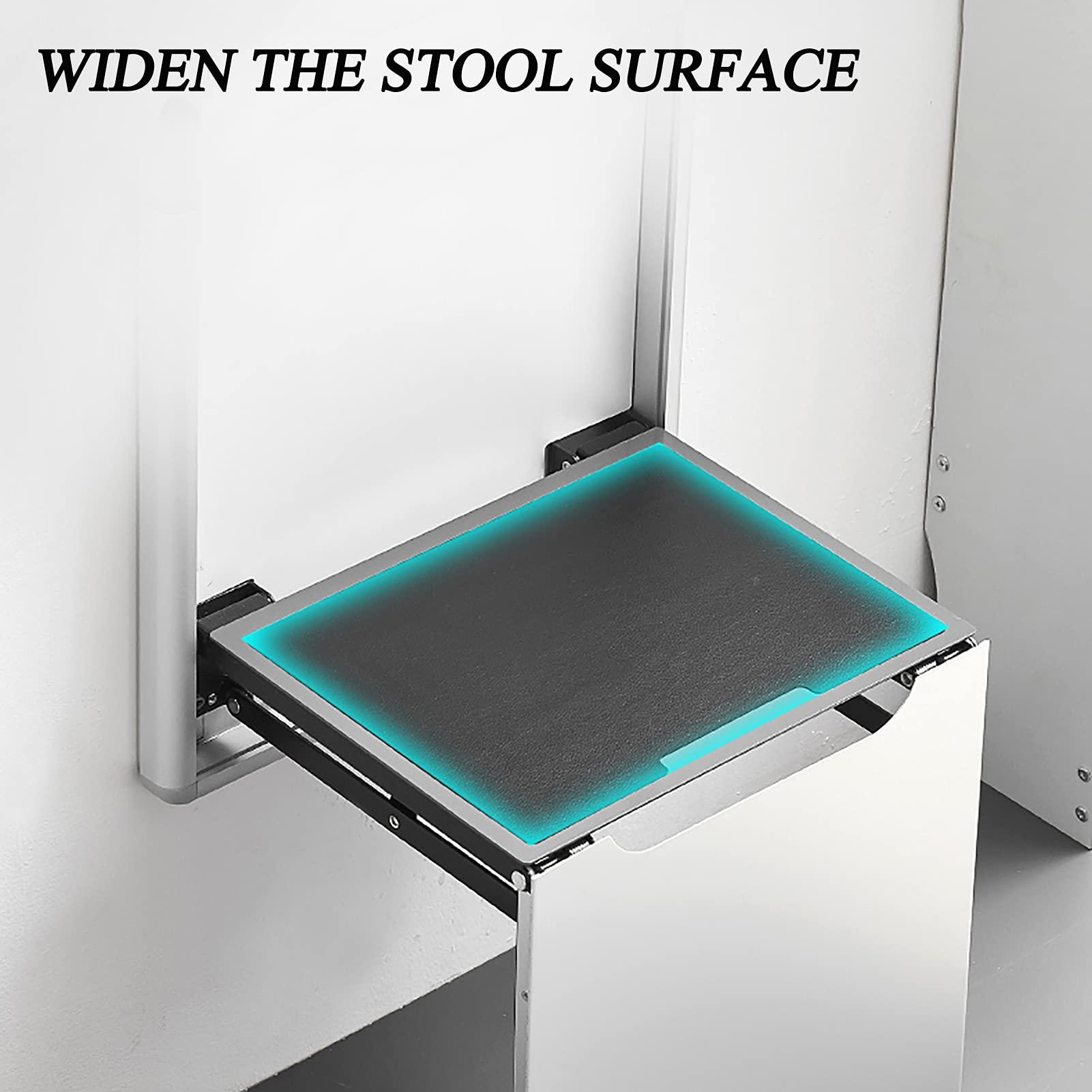 XLTTY Folding Stools Wall-Mounted Invisible Shoe-Changing Stool, Space-Saving Folding Drop-Leaf Wall Stool with Armrests, for Balconies/Porch Folding