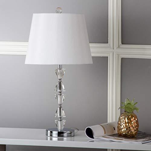 Safavieh SAFAVIEH Lighting Collection Deco Prisms Modern Glam Crystal 21-inch Bedroom Living Room Home Office Desk Nightstand Table Lamp Set of 2 (LED Bulbs Included)