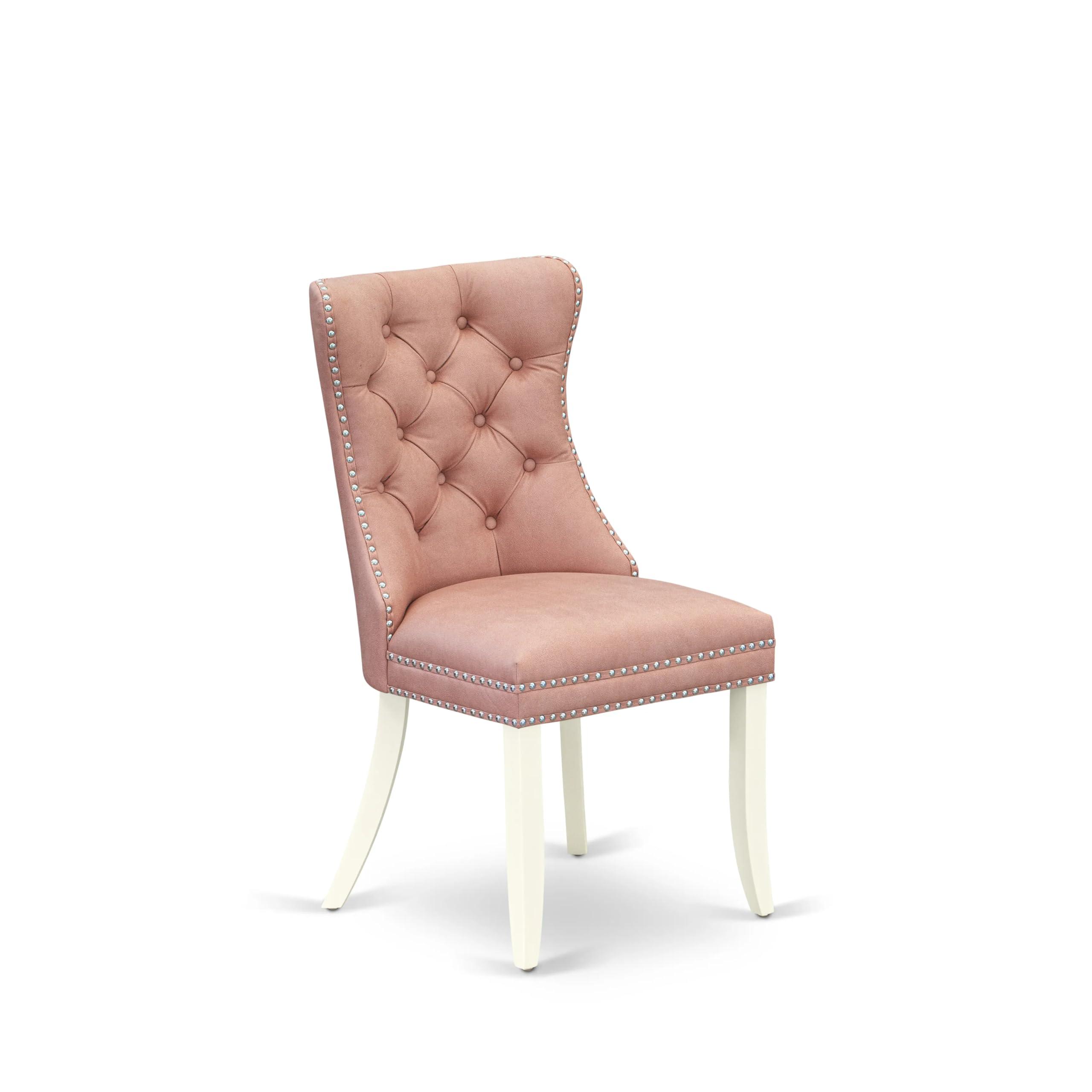 East West Furniture East West Furniture VADA7-LWH-23 7 Piece Dinette Set Contains an Oval Dining Table with Butterfly Leaf and 6 Polyester Upholstered Chairs, Linen White