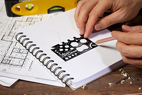 Wallet Ninja Wallet Ninja PRO: 26 in 1 Credit Card Multitool (Measure Bits & Bolts, Wrenches, Protractor, Bottle Opener)