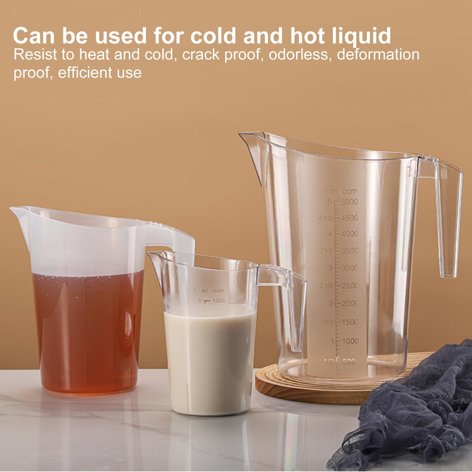 WOHPNLE Measuring Cup, Measuring Cup for Dry and Liquid Ingredients Measuring Pitchers Easy Read Liquid Measuring Cups for Vinegar Flour Liquid Oil(2000ML)