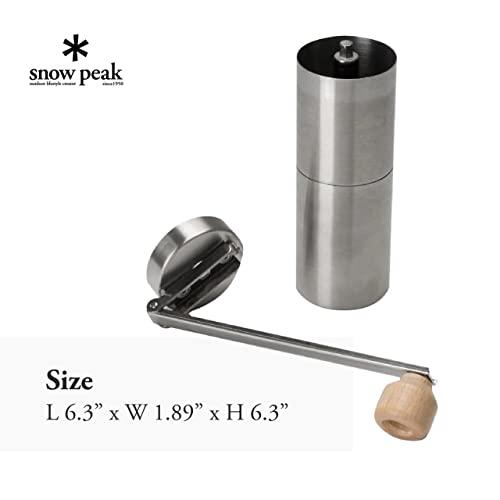 Snow Peak Snow Peak Field Barista Grinder - Stainless Steel Manual Coffee Grinder with Adjustable Burr - Durable & Portable Coffee Maker for Camping - Barista-Quality Camping Accessories