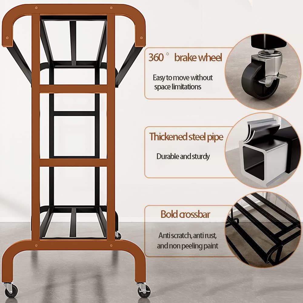 SGUM-LKSR Clothes Rack on Wheels, Double-Rail Metal Garment Rack, Multifunctional Freestanding Clothing Rack Rail with Storage Shelf for Hanging Clothes/D/100 * 50 * 150Cm (D 80*50*150Cm)