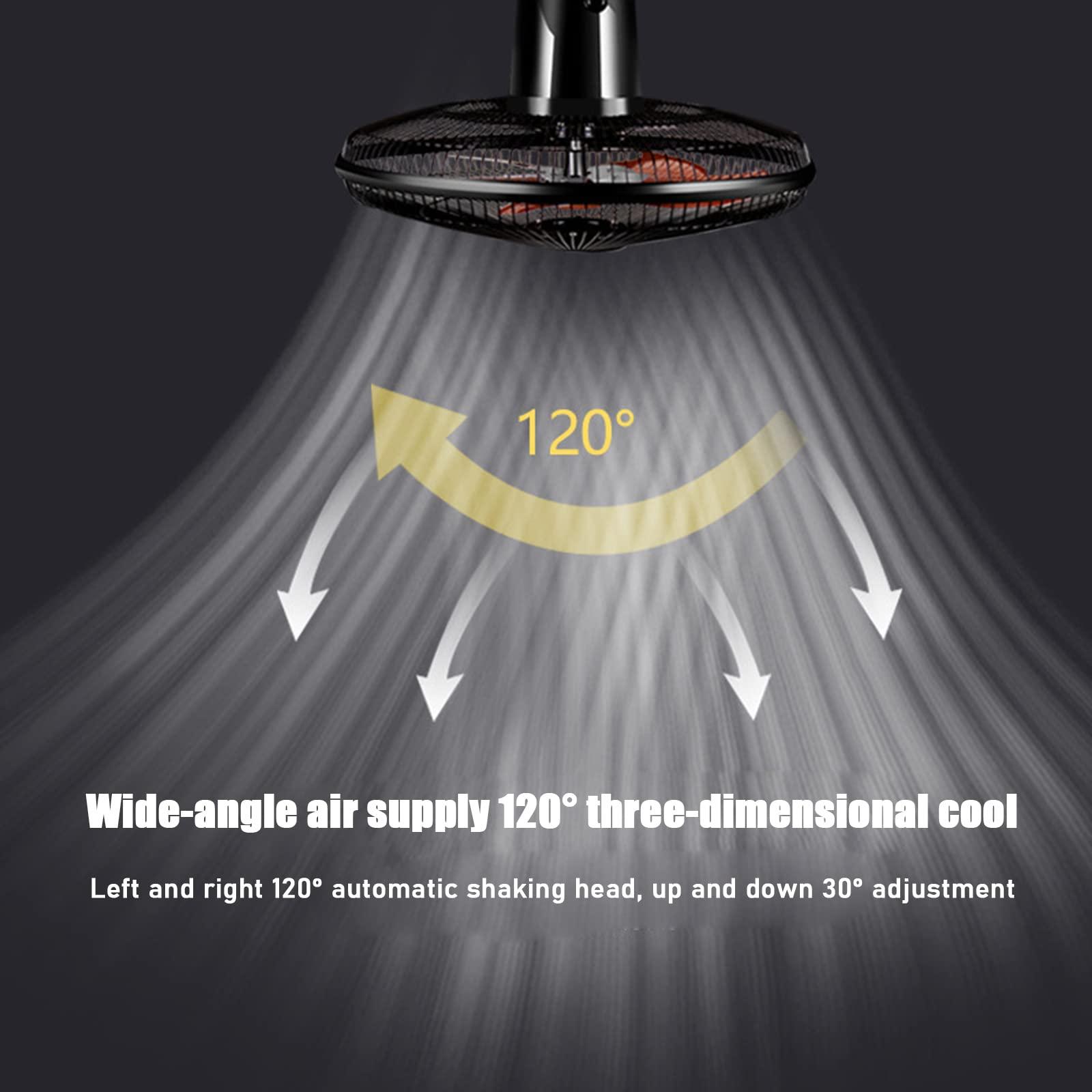 HomeLoft Basics Wall Mount Fan, 16 Inch 9 Blades 3 Speeds Wall Fan with Remote Control, Adjustable 120 Degree Oscillating 8 Hour Timer, Household Wall Mount Fans