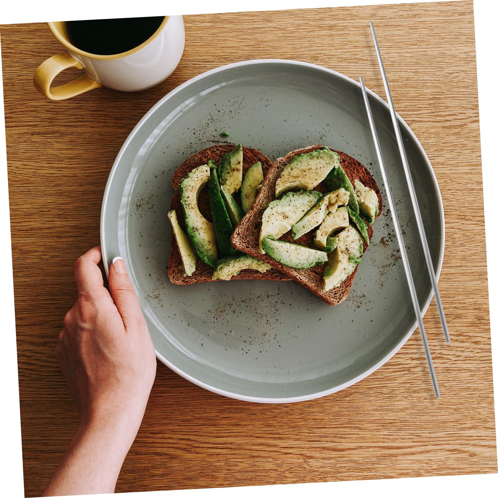 MAGICLULU MAGICLULU 6 Pairs Long Chopsticks Kitchen Tongs Cooking Chopsticks Gamer Chopsticks Titanium Chopsticks LED Chopsticks Chopstick Holder Chopsticks for Cooking Steel Chopstick Tweezers Silver