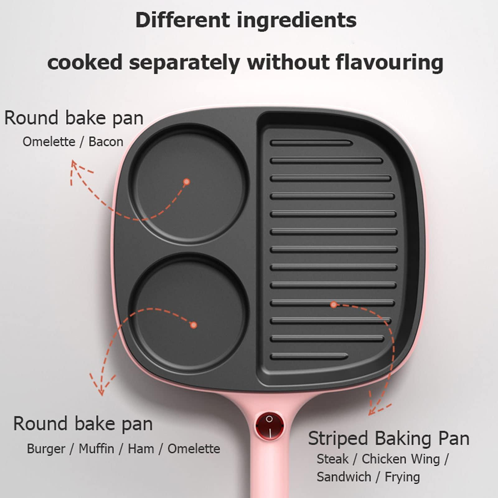 Generic Smart Fried Egg Cooker, Low Heat Cooking, Electric Egg Maker Machine for Omelette, Scrambled Eggs, Fried Eggs, Deluxe Sous Vide Style Egg Bite Maker, Healthy Snacks, Non Stick Coating,Pink