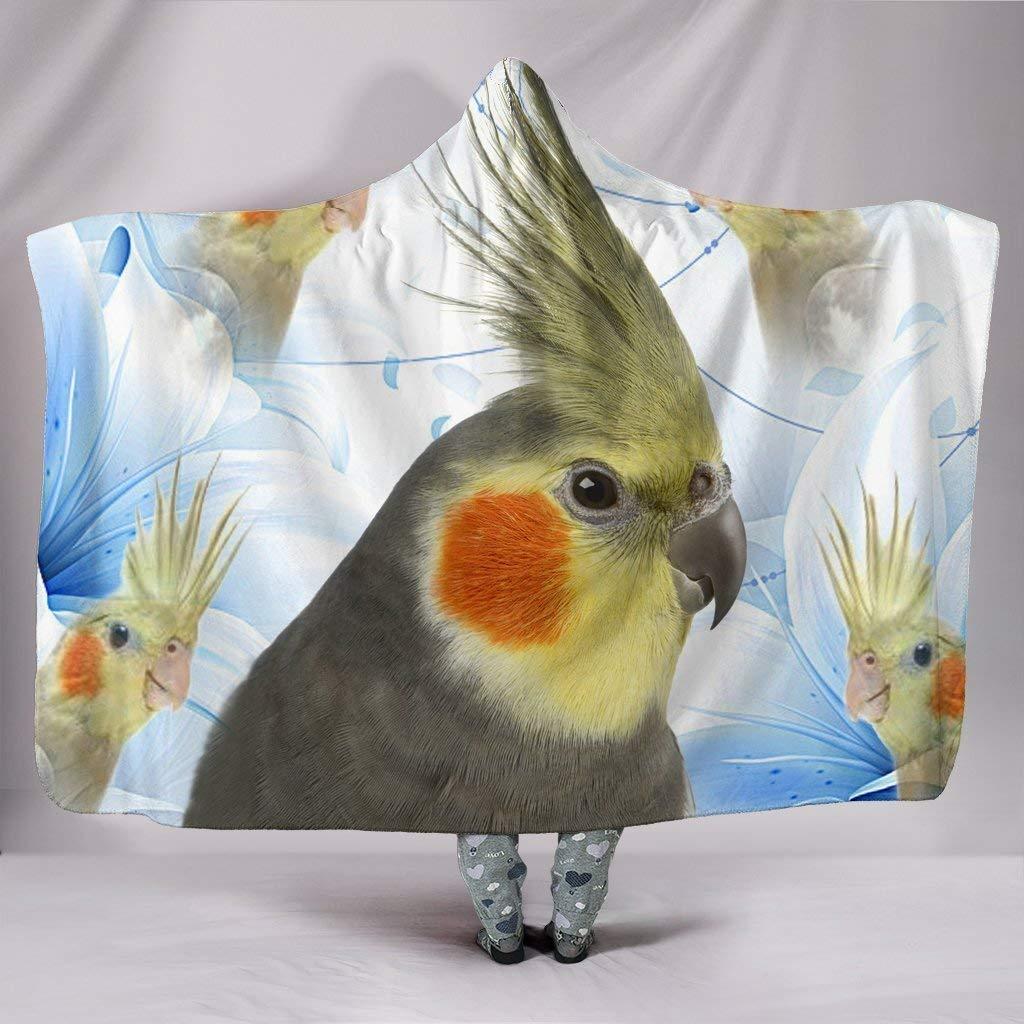 Pawfeel Pawfeel Cockatiel Parrot Print Hooded Blanket