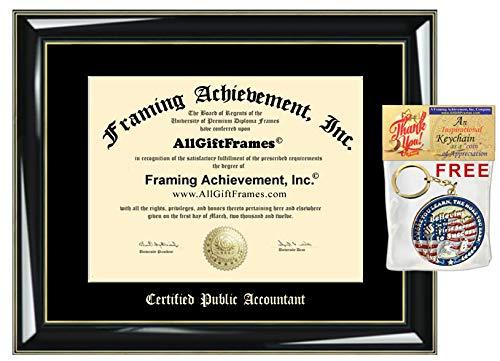 AllGiftFrames AllGiftFrames Embossed CPA Certificate Frame Licensing Board Embossing Matted Black with Gold Accents State Accountancy Passing Exam Accoutant Licensing Accounting Graduation College Gift