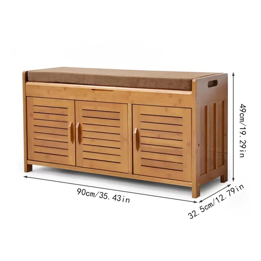 MACIUM Footstools/Ottomans Simple Modern Solid Wood Shoe Rack Locker Shoe Stool Shoe Cabinet Try Shoe Stool Wear Shoe Cabinet Living Room Corridor Bench Shoe Stool (Color : B)