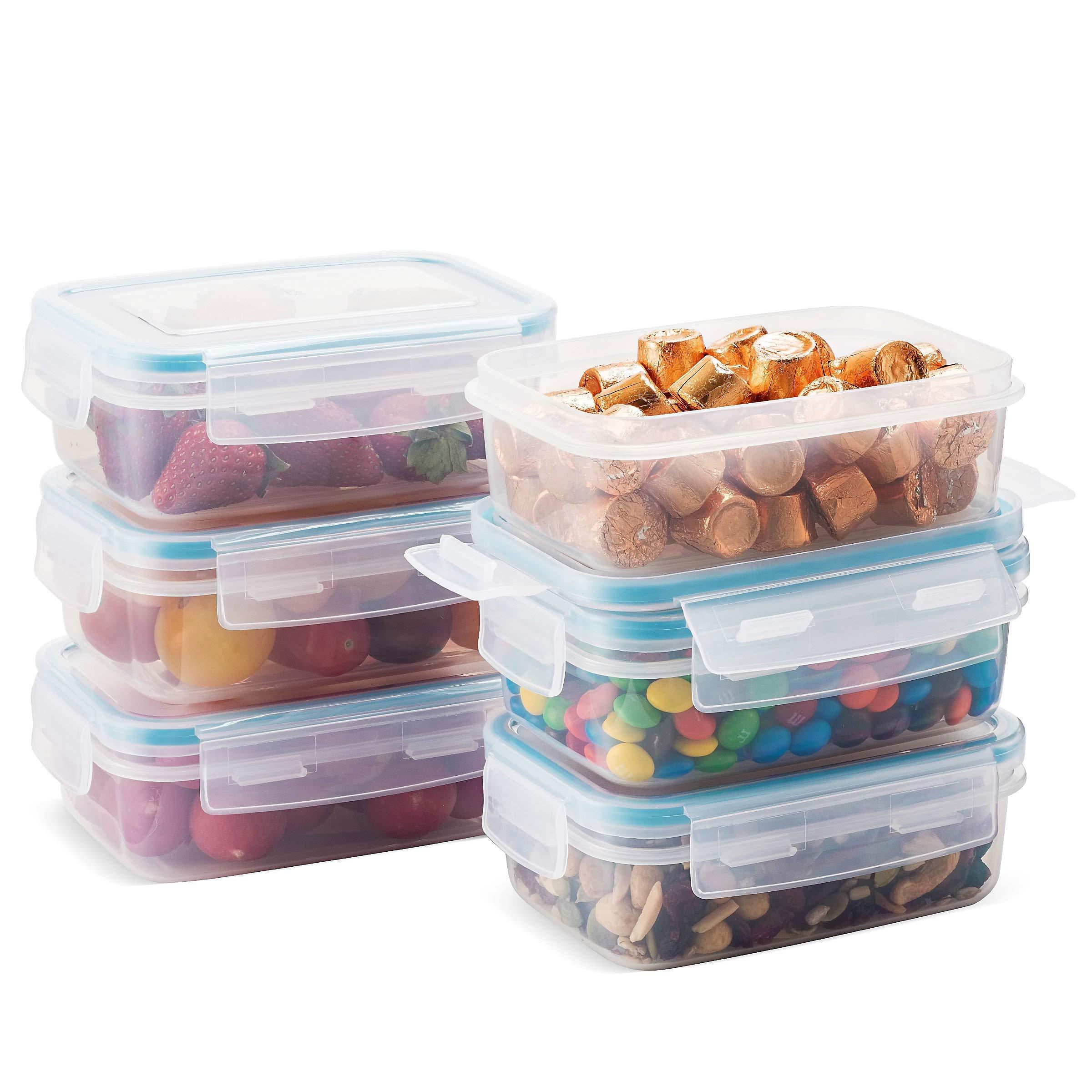 Komax Komax Biokips Airtight Food Storage Containers – Leakproof Snack Containers w/Locking Lids – BPA-Free Small Pantry Storage Containers – Microwave & Dishwasher Safe Food Containers (15 oz, Set of 6)