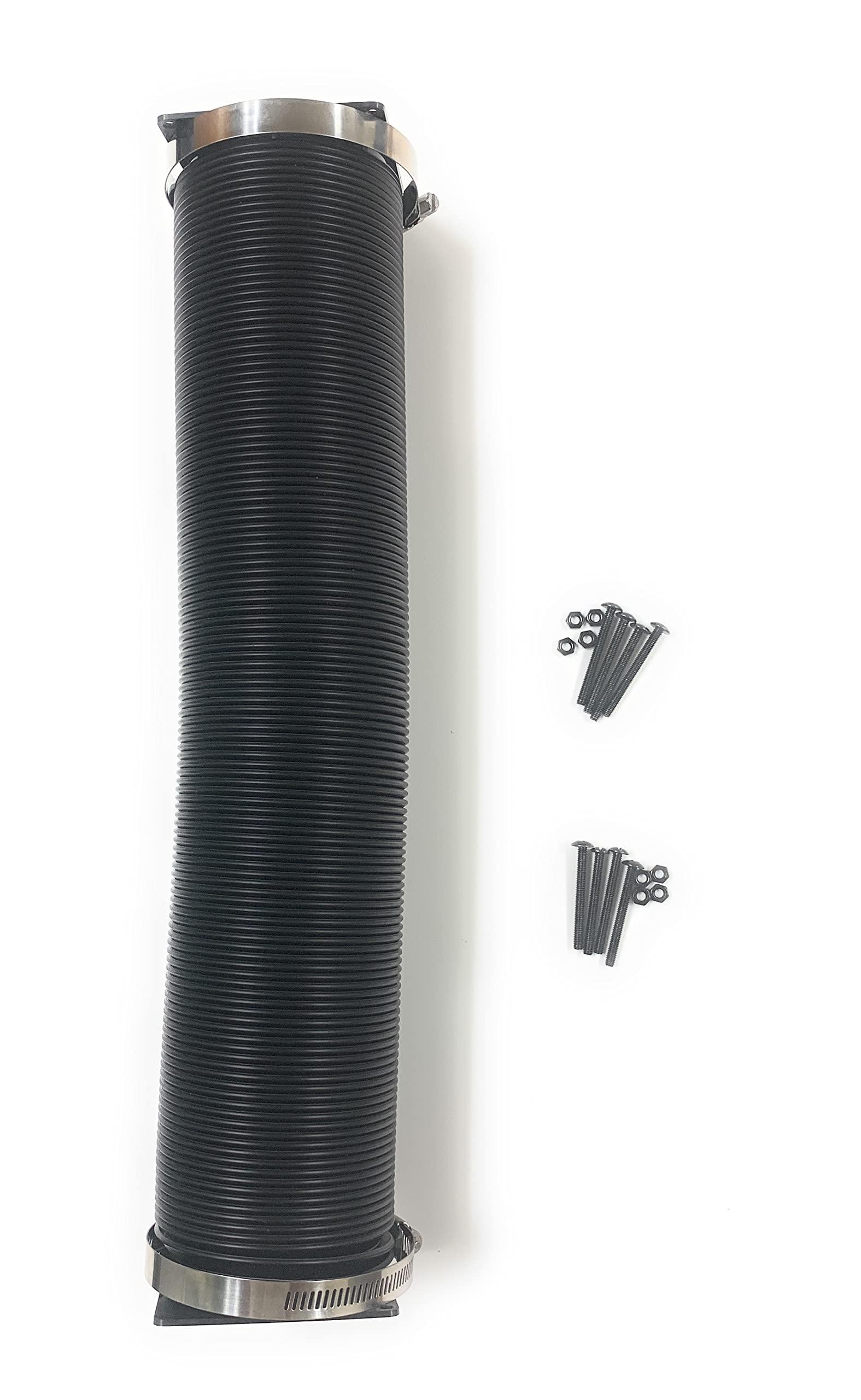 coolerguys Coolerguys Thermal Plastic Duct with End Caps for Electronics, Crypto Mining, RV Ducting (80mm Fan/3" 19.5-60")