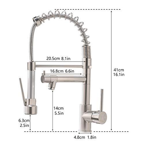 AIMADI AIMADI Contemporary Kitchen Sink Faucet,Single Handle Stainless Steel Kitchen Faucets with Pull Down Sprayer,Brushed Nickel