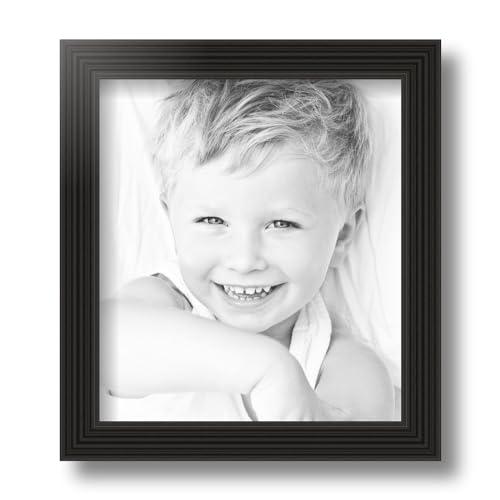 ArtToFrames ArtToFrames 8x9 Inch Black Picture Frame, This 1.00 Inch Custom Wood Poster Frame is Black - Comes with Foam Backing 3/16 inch and Regular Glass (FBPL0066-60823-YBLK-8x9)