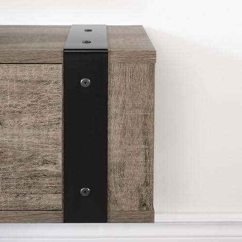 South Shore South Shore Munich 68\" Wall Mounted Media Console-Weathered Oak