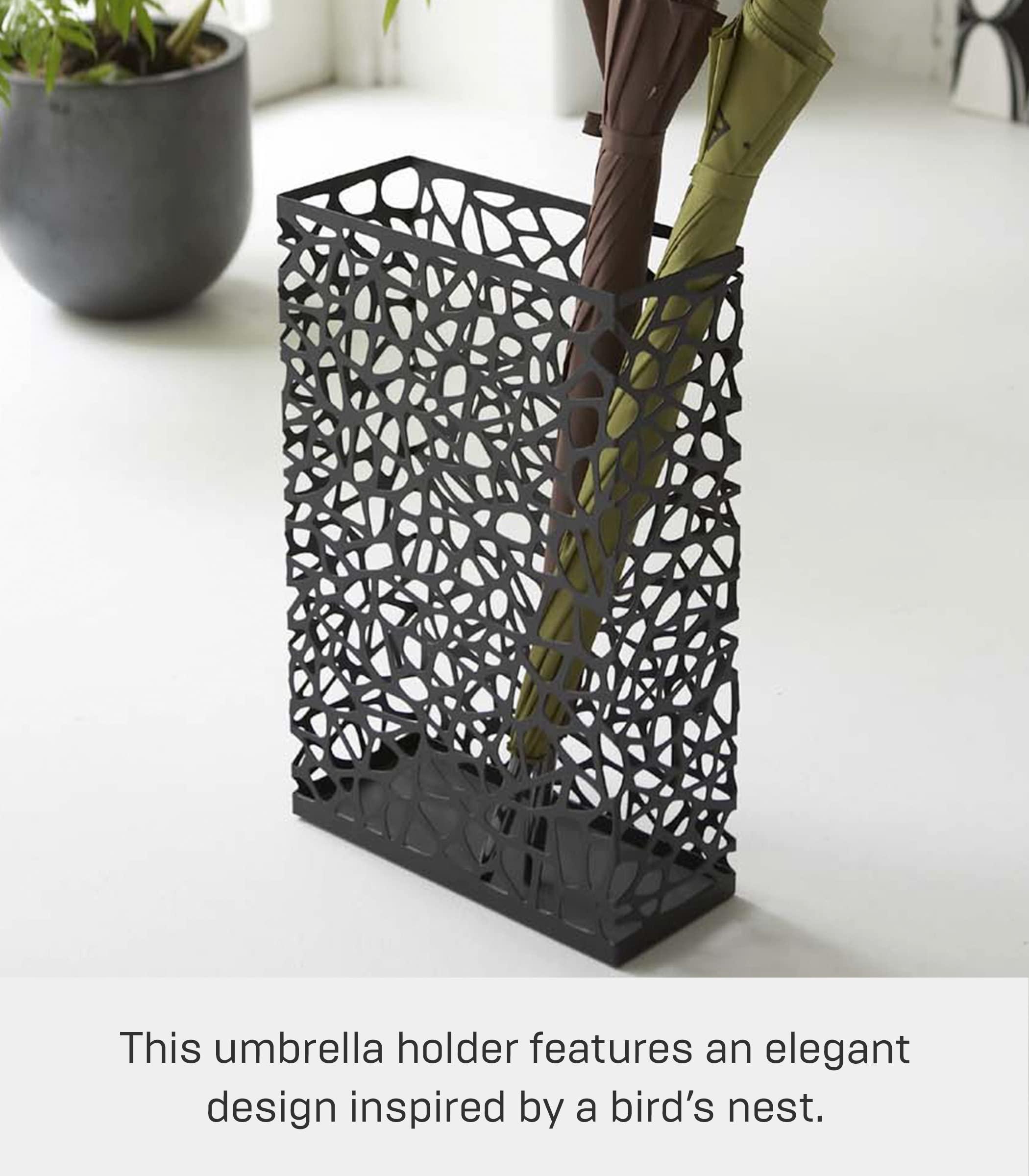 Yamazaki Yamazaki Home Umbrella Stand - Storage for Umbrellas and Walking Canes Steel One Size Black