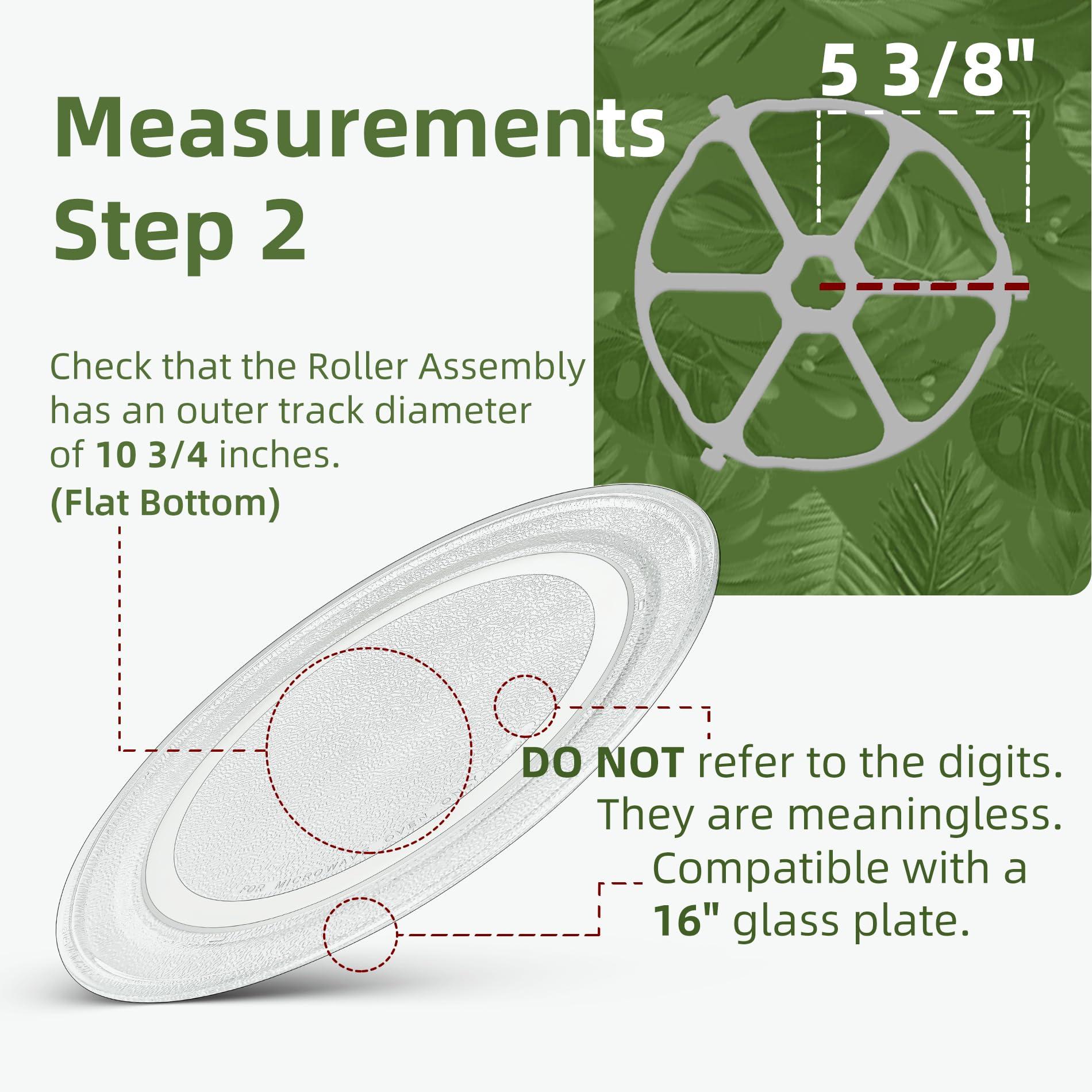 Gemroom Gemroom 16\" Microwave Glass Plate for GE WB49X10166 Turntable Track 10-3/4\", WB27X43590 16 inch Replacement Microwave Glass Plate - Dishwasher Safe