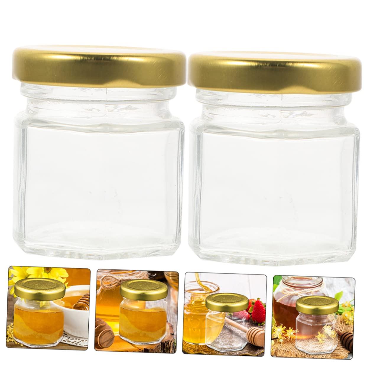 PRETYZOOM PRETYZOOM 6pcs Honey Bottle Food Containers with Lids Juice Bottles with Lids Flask Sweet Jars Small Honey Jar Hydro Jam Jars with Lids Candy Jar Milk Jug Maple Syrup Drink Glass Transparent