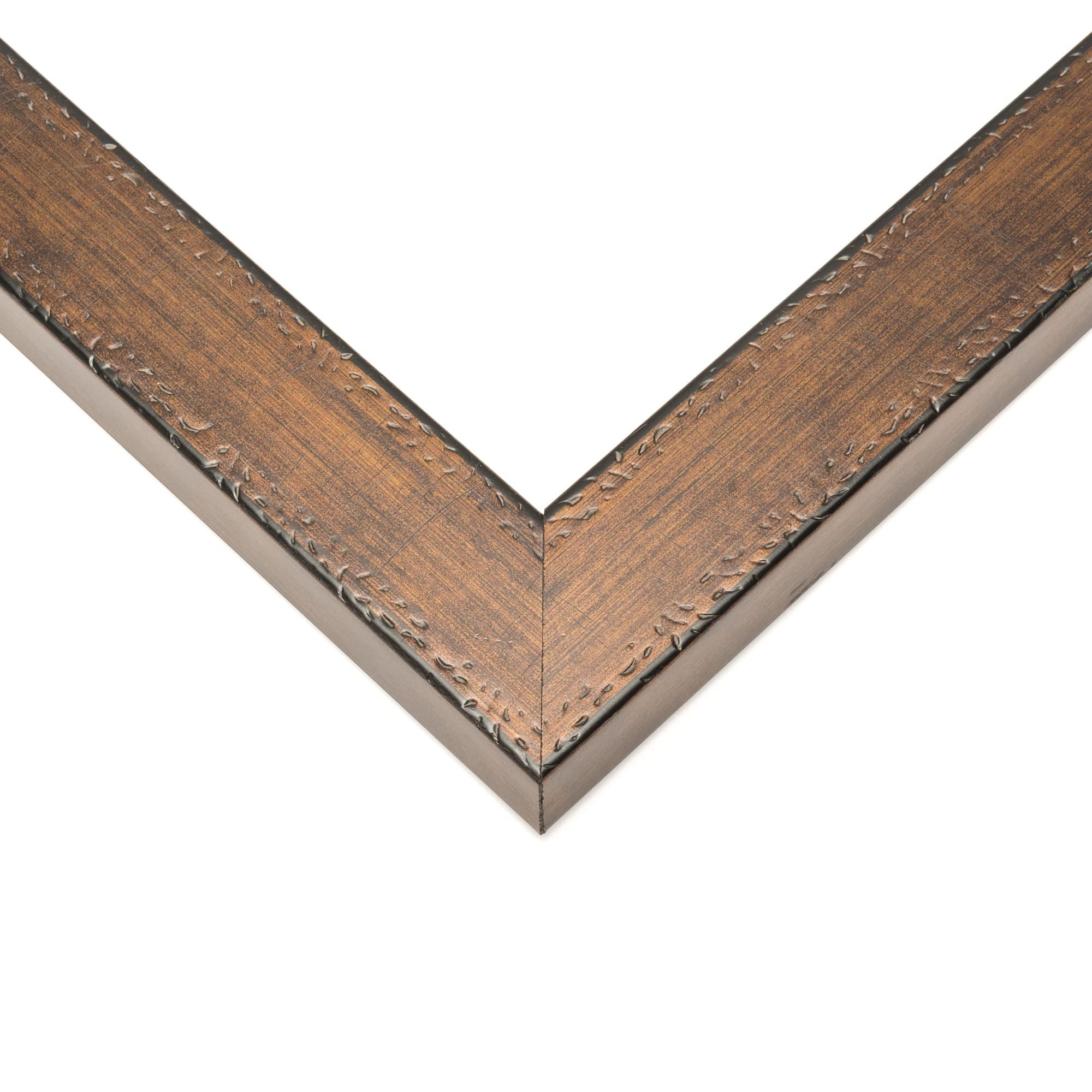 CustomPictureFrames.com 41x28 Frame Gold Brown Solid Wood Picture Frame Width 1.25 Inches | Interior Frame Depth 0.5 Inches | Complete with UV Acrylic, Foam Board Backing & Hanging Hardware