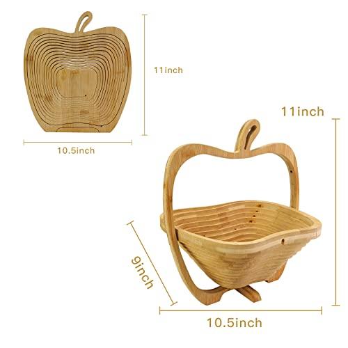 MYOSOTIS MYOSOTIS Foldable Fruit Basket Gift Snack Box Apple shape fruit bowl holder and Dried fruit basket For Halloween Holiday Party Christmas Decoration (Apple02)
