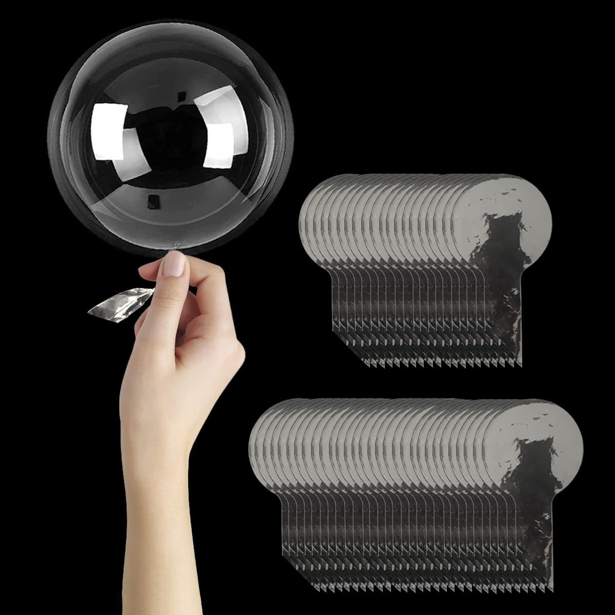 RUIFAR 8 Inch Clear Bubble Balloons, Mini Bobo Balloon Transparent Round Balloon for Christmas Wedding Birthday Party Decorations Supplies (100pcs)