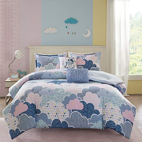 Urban Habitat Kids Urban Habitat Kids Comforter Vibrant Fun and Playful Unicorn Print Down Alternative All Season Children Bedding-Set, Girls Bedroom Décor, Full/Queen, Cloud Blue with 2 dec pillows