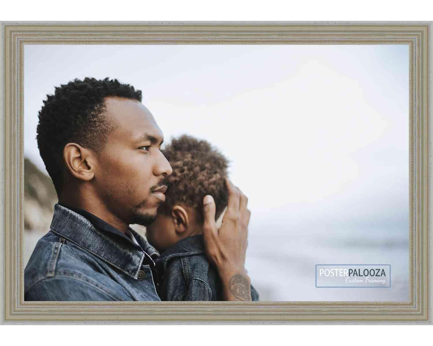 Poster Palooza Poster Palooza 3x5 Traditional Silver Complete Wood Picture Frame with UV Acrylic Plexiglass, Foam Board Backing & Hardware Included - 3x5 Inch Frame