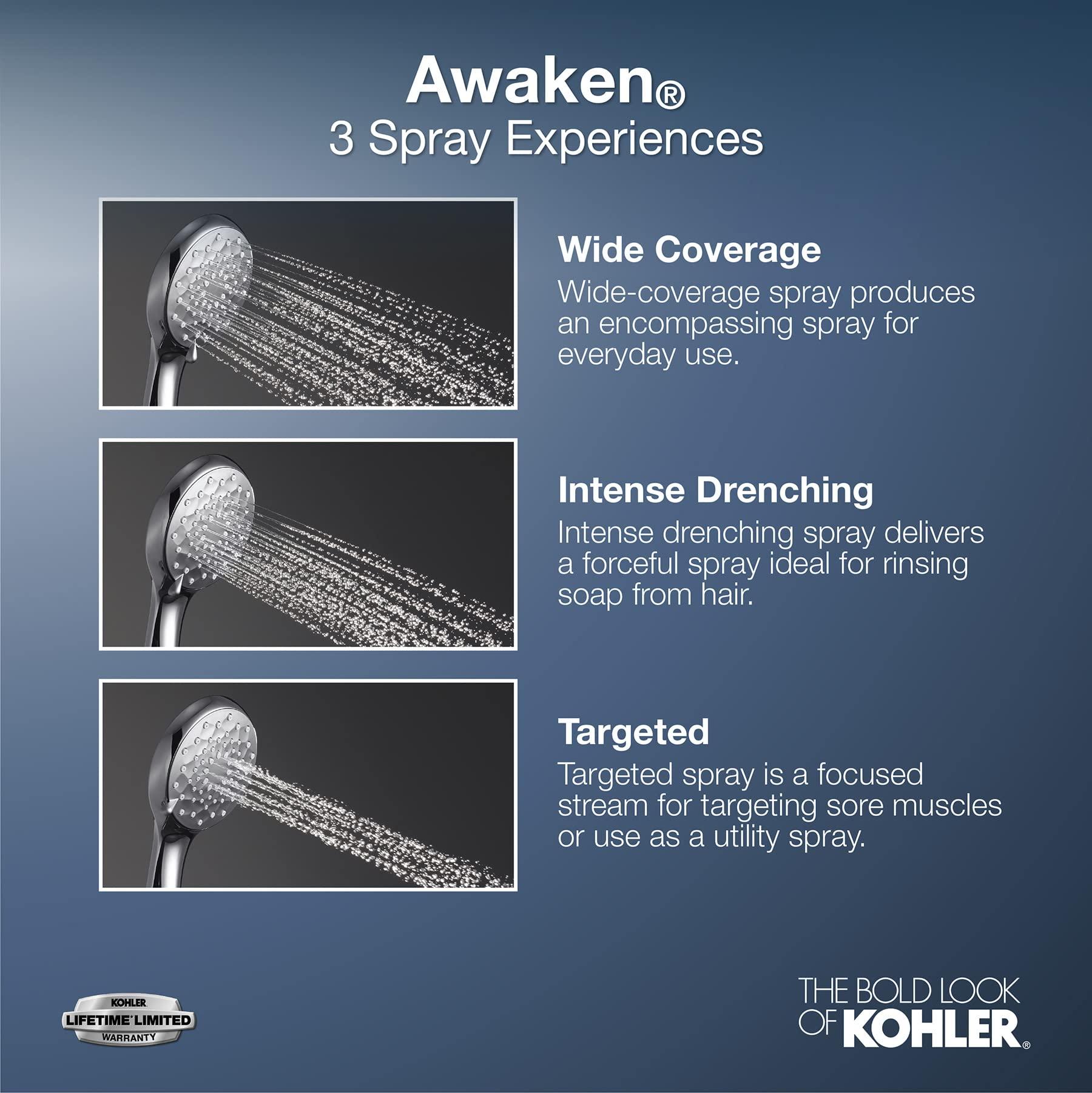 Kohler KOHLER Awaken B90 Multifunction Hand Held Shower Head, Polished Chrome, K-72420-CP