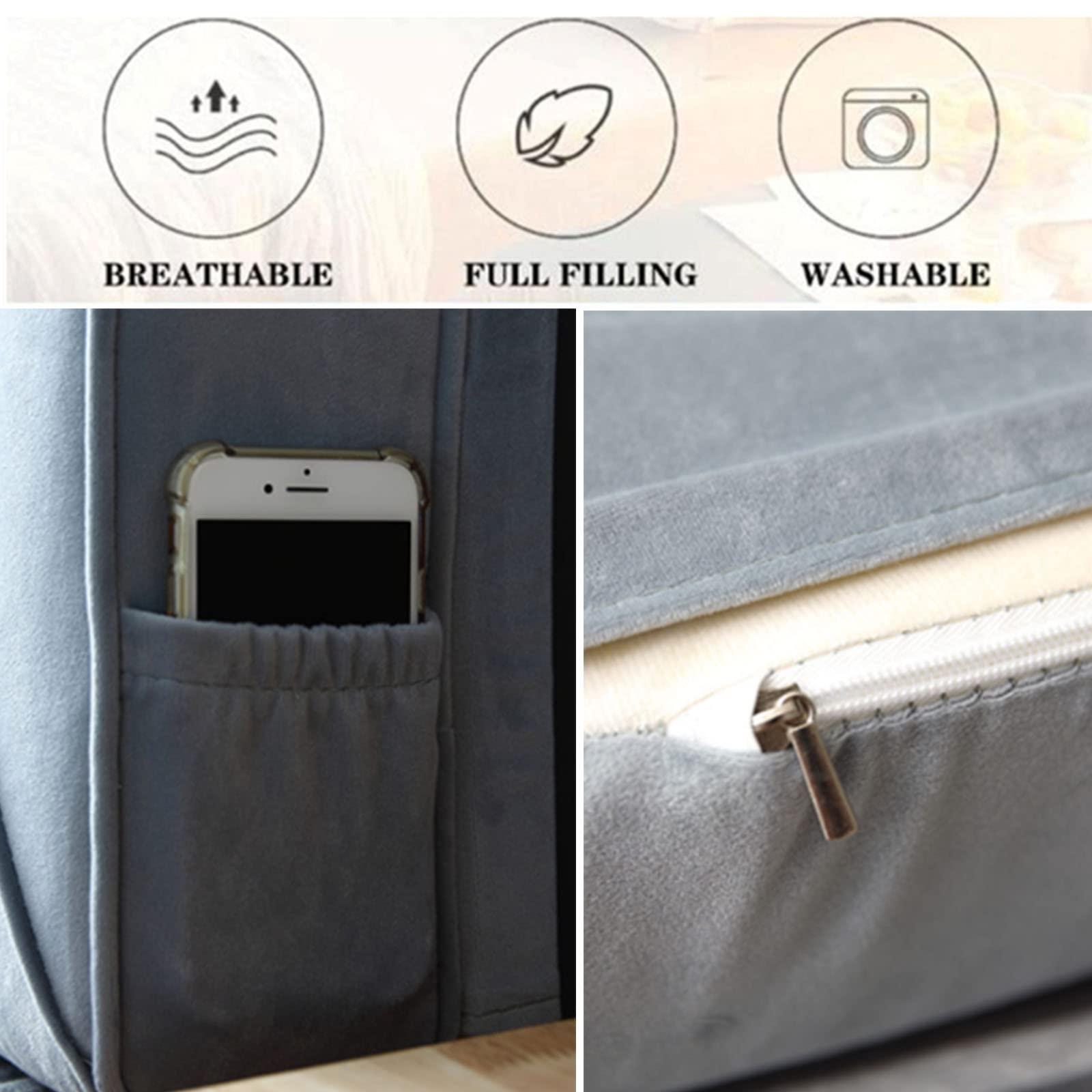 ZZYK ZZYK Modern Upholstered Bed Backboard Headboard Linen Backrest Pillow Bed Full Size for Bedroom Headboard Cushion Anti-Collision Bed Backboard,C,No headboard 78.7\"/200cm