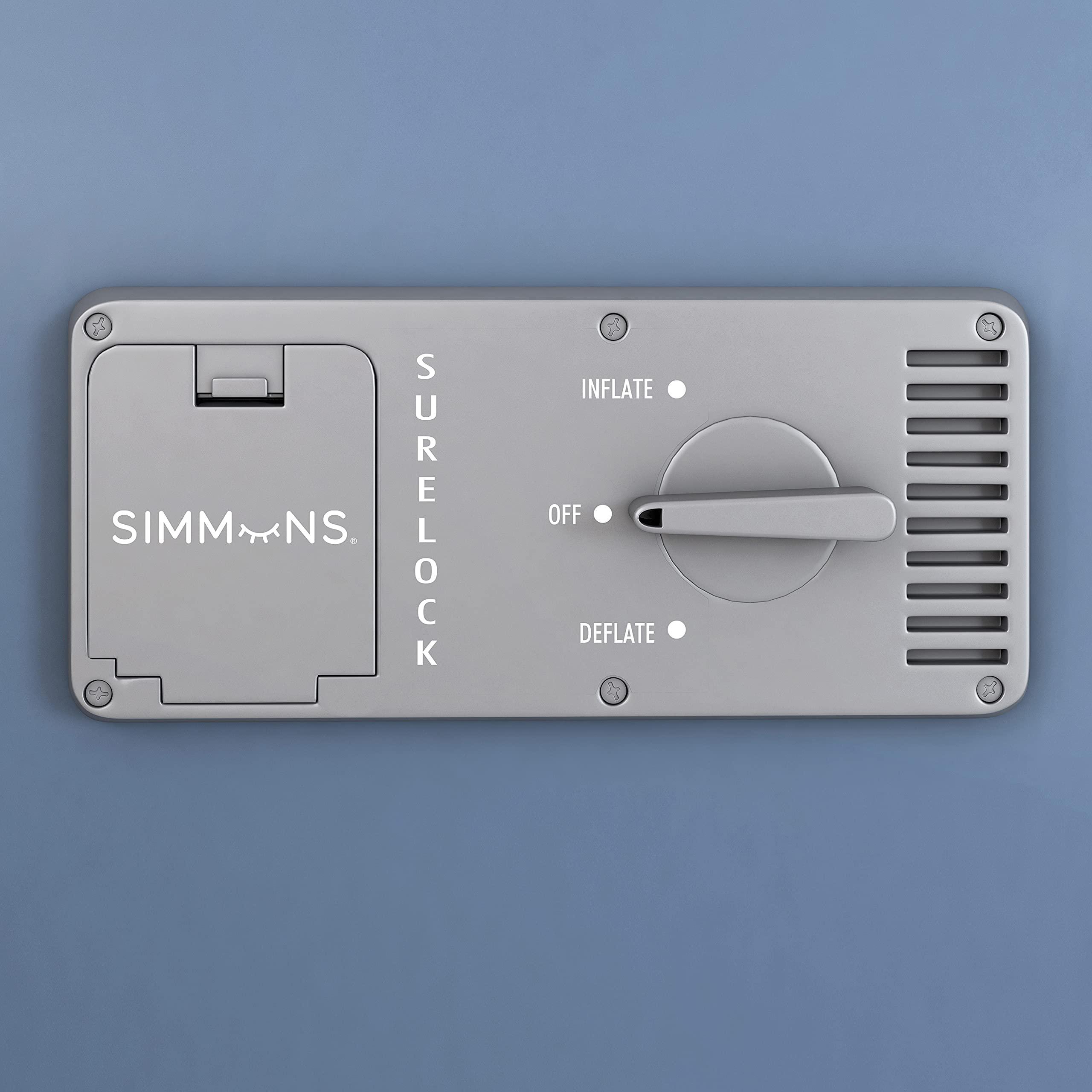 Simmons Simmons Rest Aire Mattress Air Bed with Side Built-in Pump and Soft Velveteen Topper, 17" Twin