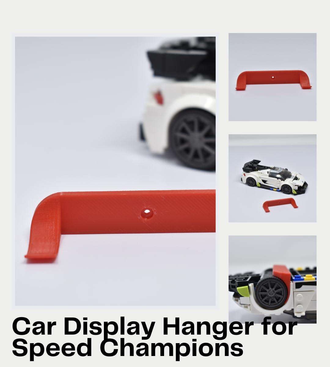Chatelet Collectible Car Display Wall Mount Compatible with Lego Speed Champions | Wall Display Mounts Compatible with Lego Racecar Models | Made in USA (Red, 10 Pack)