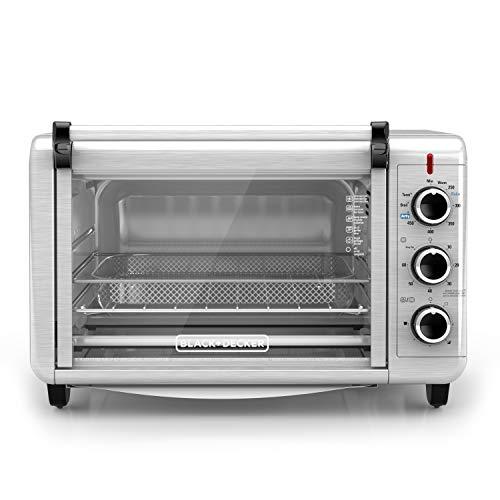 BLACK+DECKER BLACK+DECKER 6-Slice Crisp 'N Bake Air Fry Toaster Oven, TO3215SS, 5 Cooking Functions, 60 Minute Timer, Stainless Steel