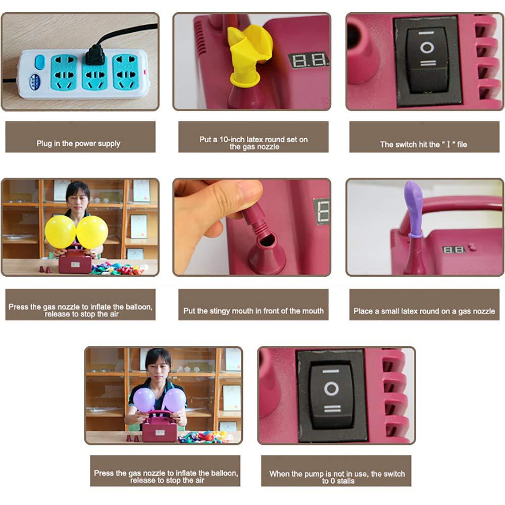 T-king T-king Electric Balloon Pump, Air Inflator Pump Party 5 inch Round Latex Balloon Pump Balloon Inflation Machine Speed Time Controller,Double Pink