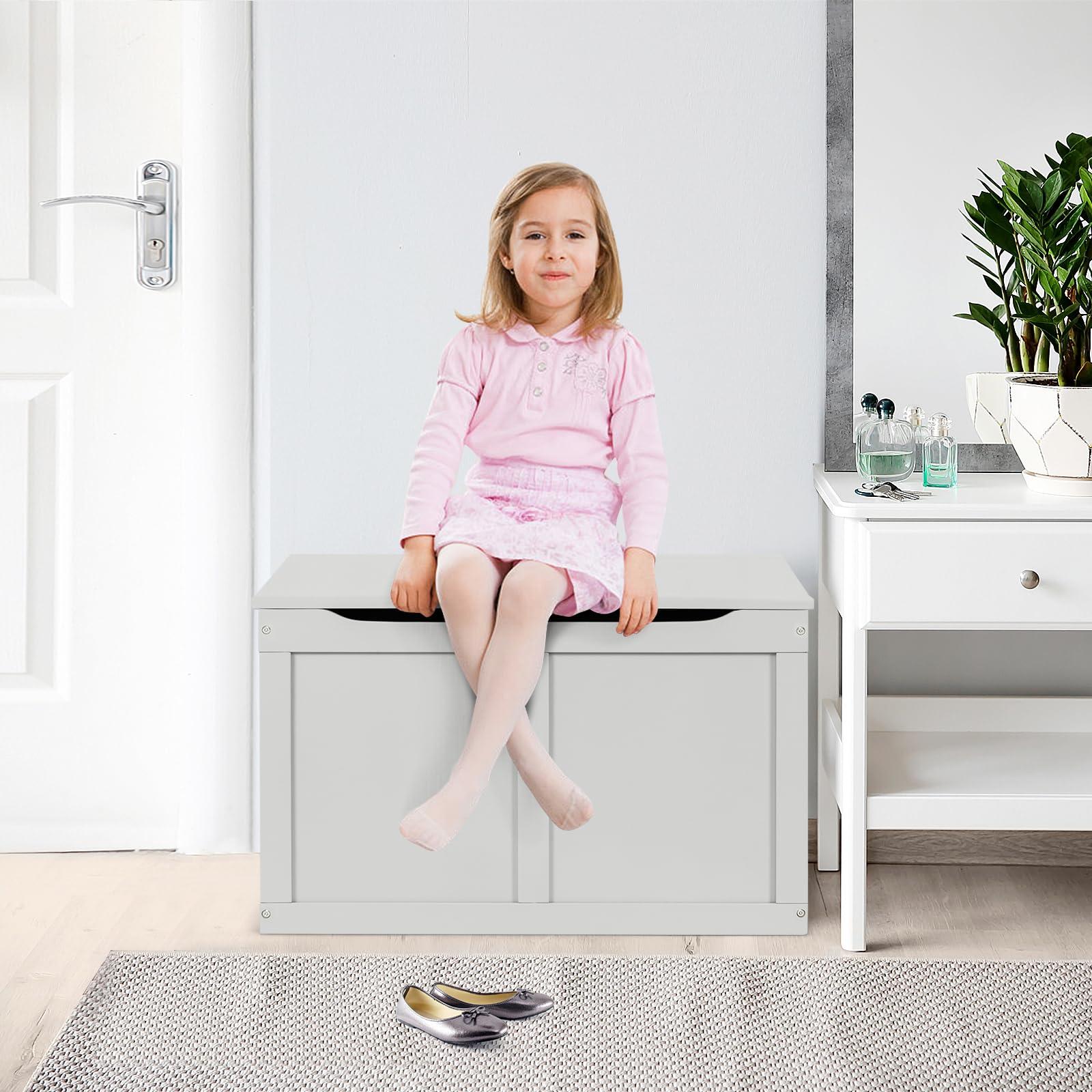 HONEY JOY HONEY JOY Kids Wooden Toy Box, 2 In 1 Large Toy Storage Truck Bench with Flip-Top Lid, 2 Safety Hinges & Groove Handle, Toddler Big Toy Chest for Playroom & Bedroom, Gift for Boys Girls Age 3+